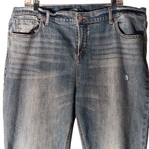 Old Navy Boyfriend Distressed Jeans Women's Light Wash Denim Casual